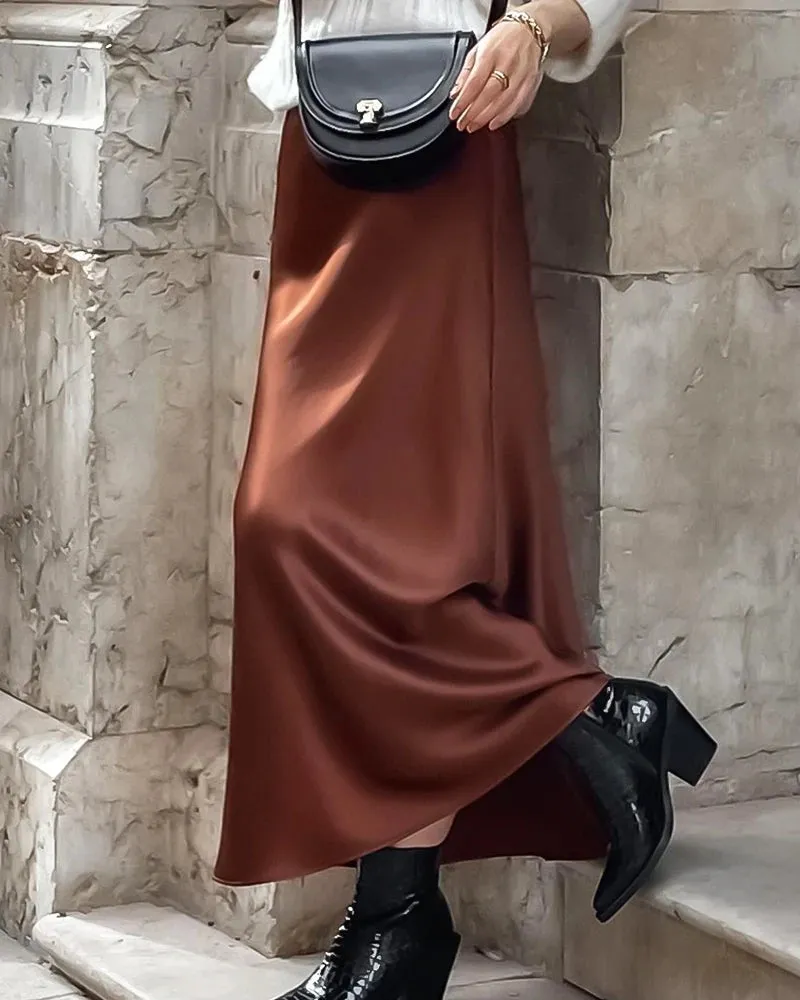 22 Momme Silk Maxi Skirt