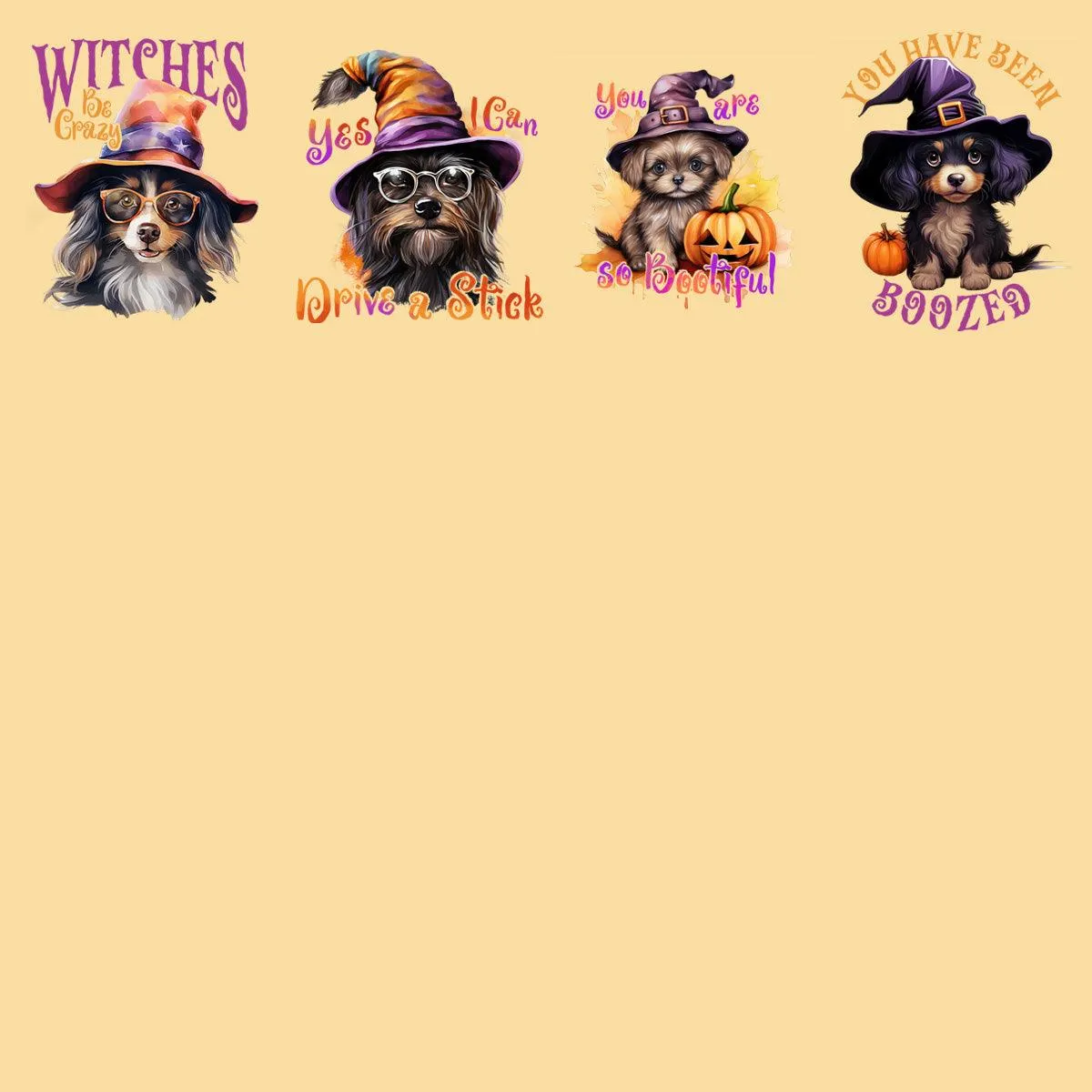 39 Halloween Witch Dogs Quotes Designs Bundle PNG