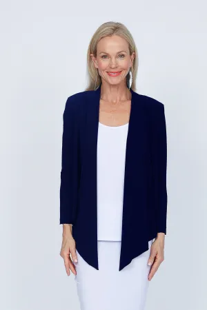 5064 Short Drape Cardi - Navy