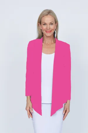 5064 Short Drape Cardi - Neon Pink