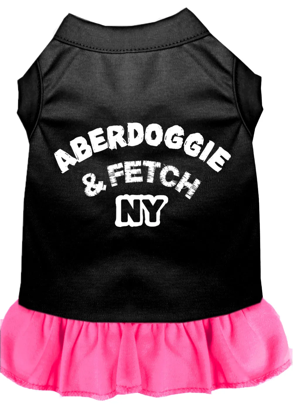 Aberdoggie Ny Screen Print Dress Black With Bright Pink Xl