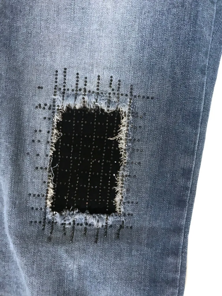 Accented Patched Jean