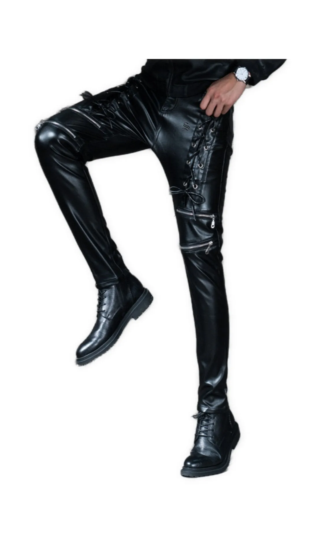 Alabama - Black Pu-Leather Pant’s for Men