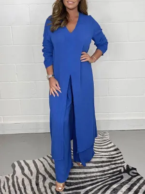 Alejandra - Relaxed V-Neck Two-Piece Outfit