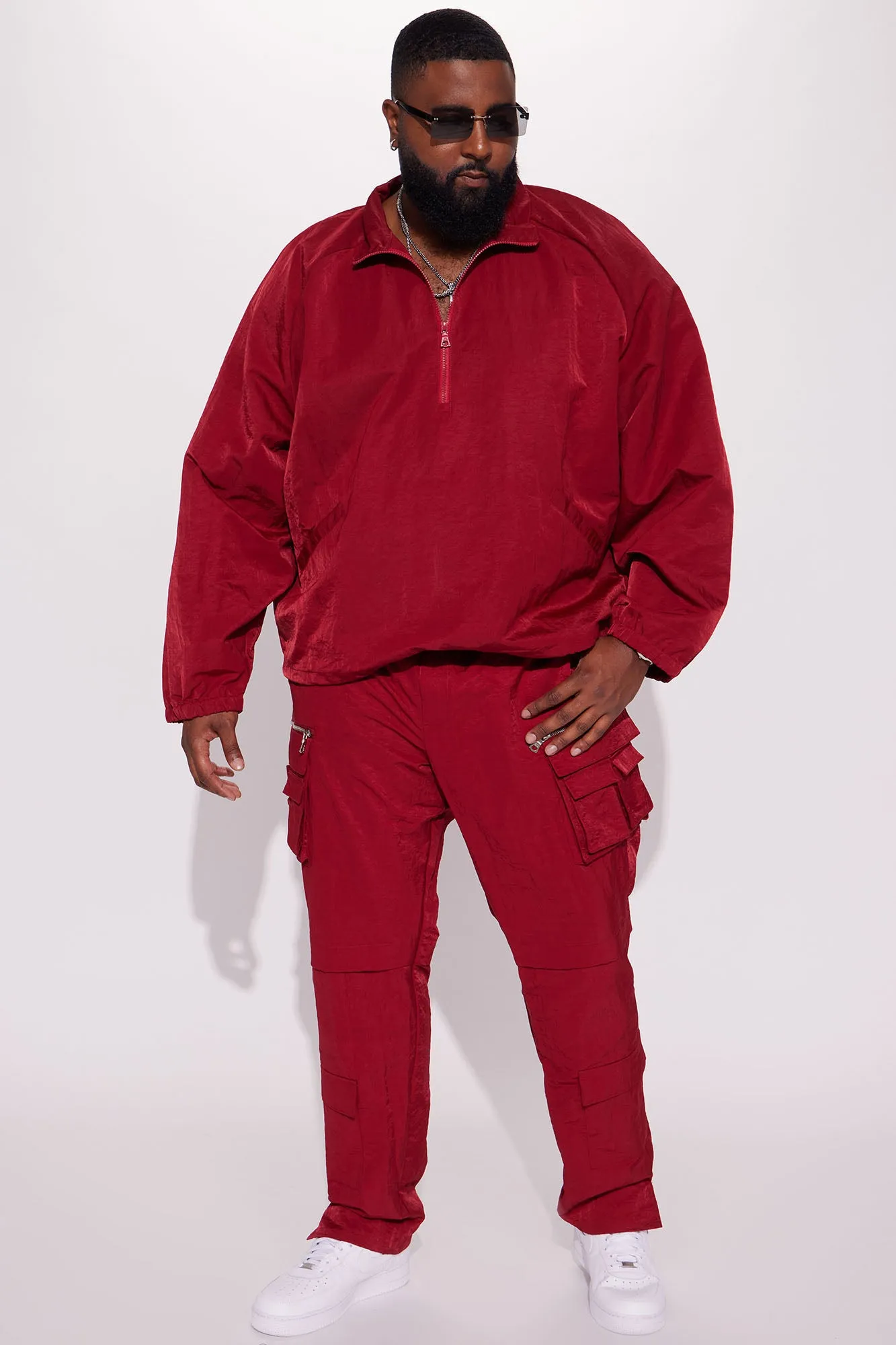 As It Was Nylon Anorak Jacket - Burgundy
