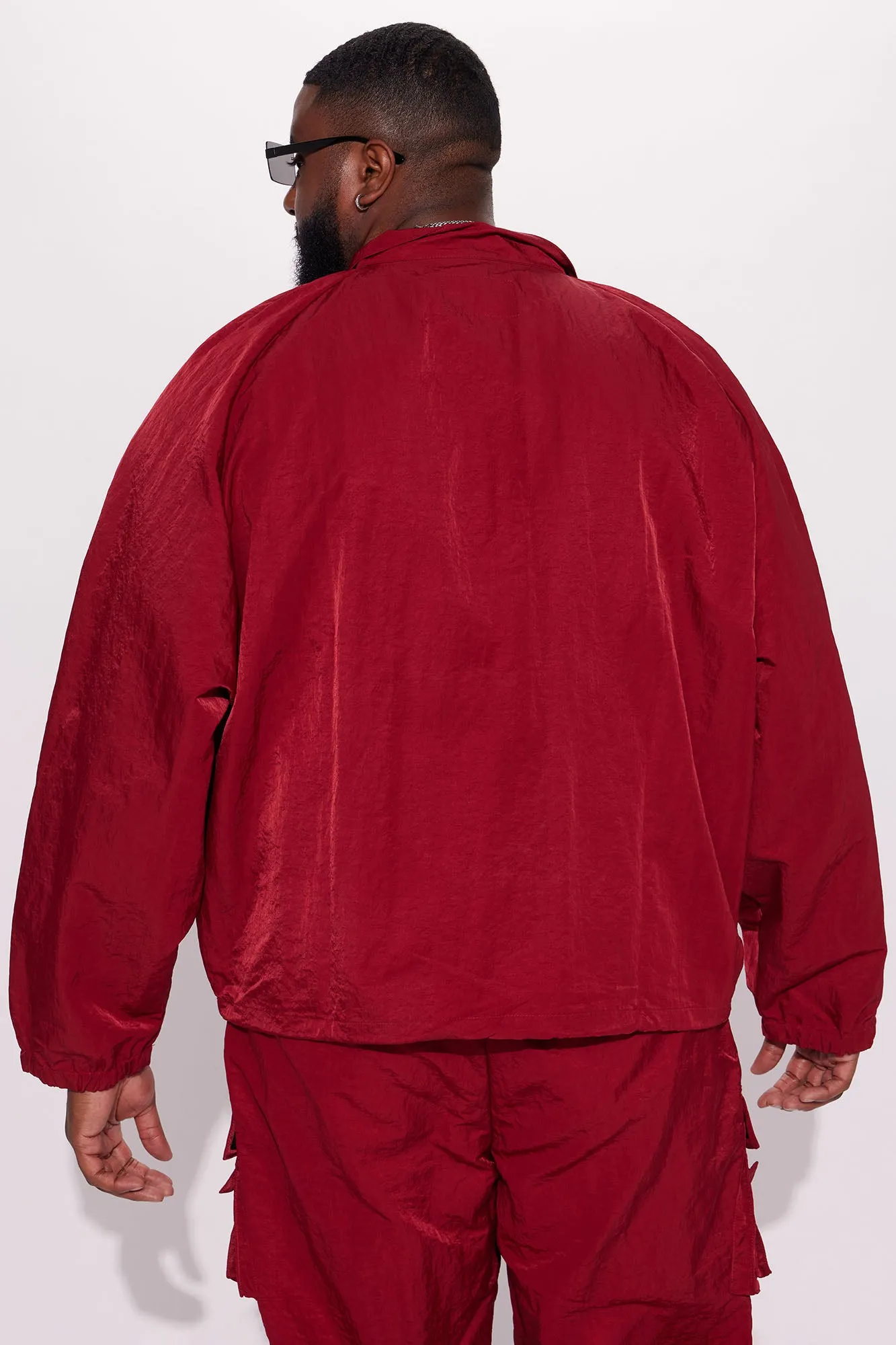 As It Was Nylon Anorak Jacket - Burgundy