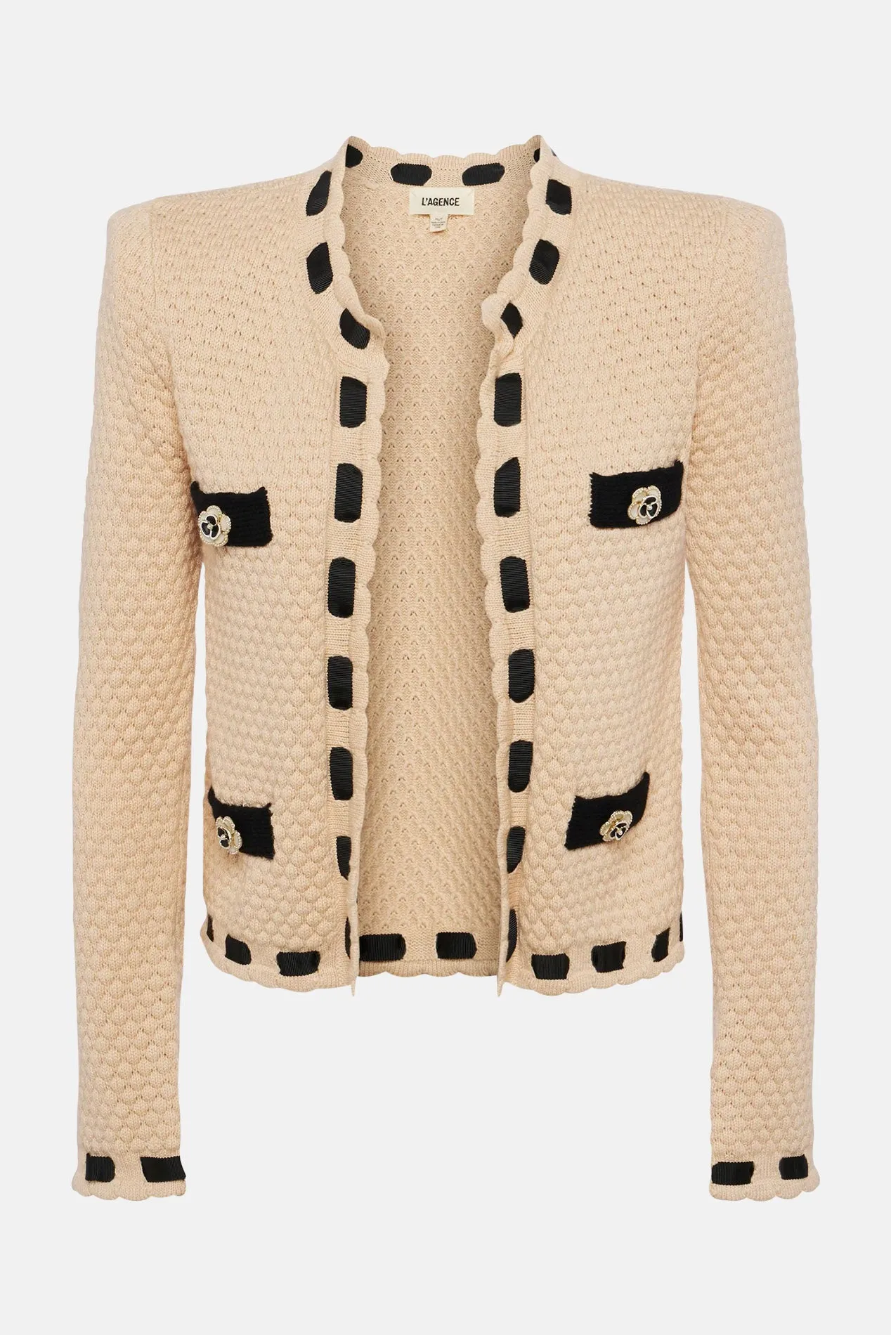 Astor Cardigan Biscuit/Black
