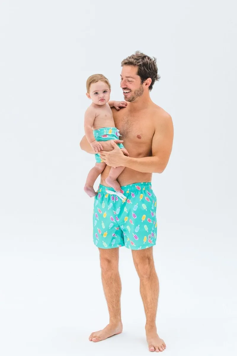 Baby Boy Swim Shorts - Happy Popsicle Green