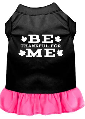Be Thankful For Me Screen Print Dress Black With Bright Pink Xxxl