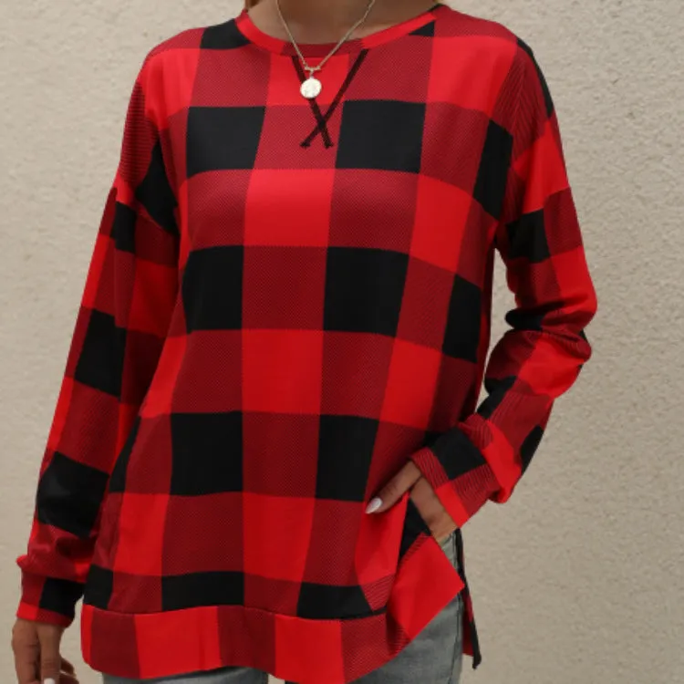 Bronte  Check Print Relaxed Top