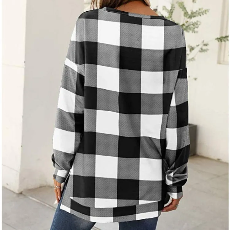 Bronte  Check Print Relaxed Top