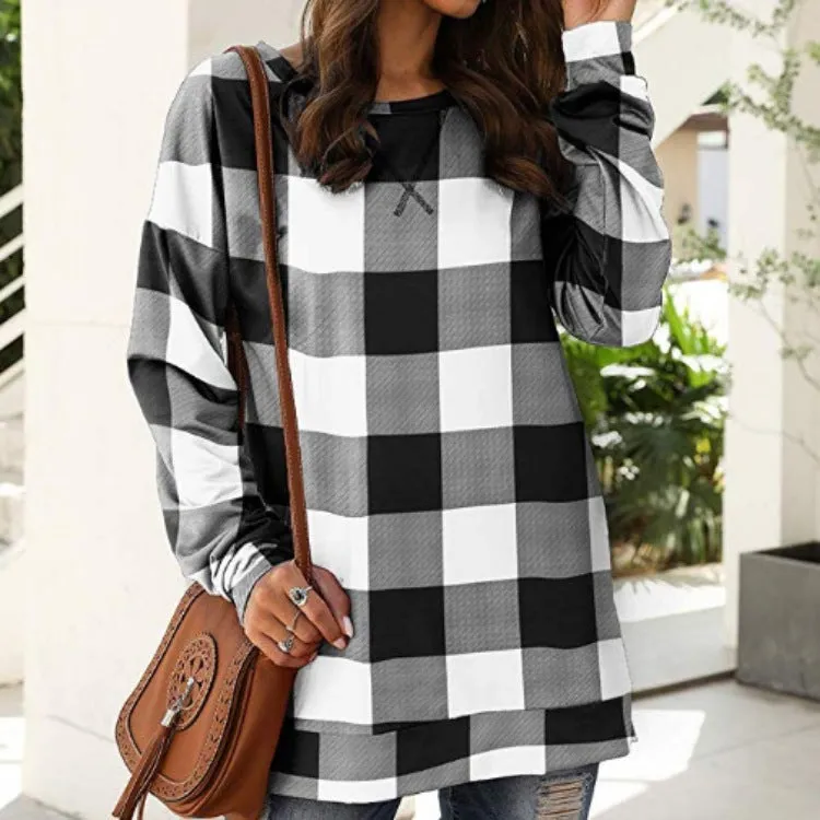 Bronte  Check Print Relaxed Top