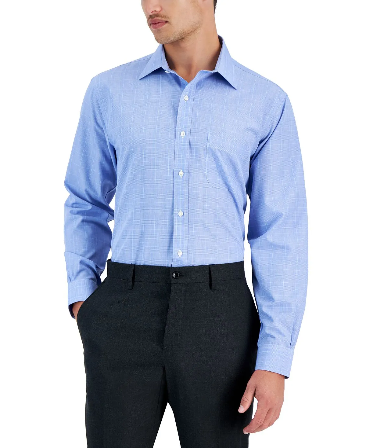 Brooks Brothers Men's Regular Fit Glenn Plaid Dress Shirt No Iron