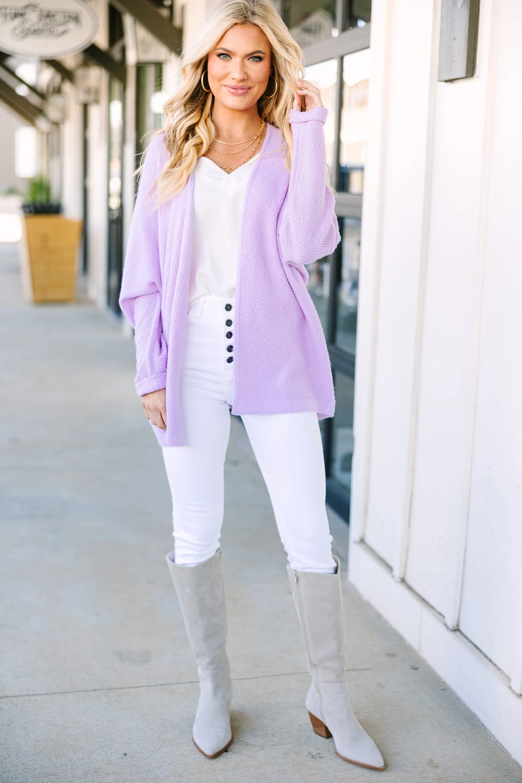 Call On Me Lavender Purple Cardigan