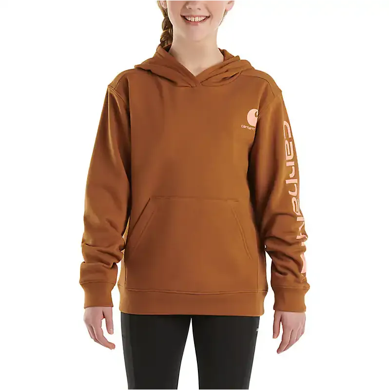 Carhartt Girls Long-Sleeve Graphic Shirt (Child/Youth) Brown