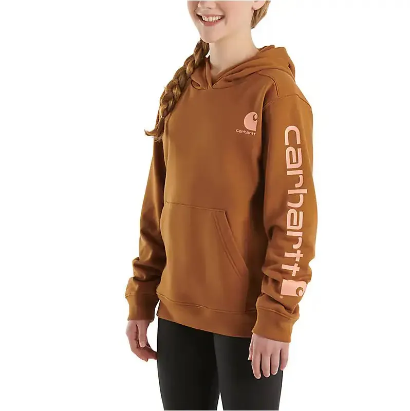 Carhartt Girls Long-Sleeve Graphic Shirt (Child/Youth) Brown