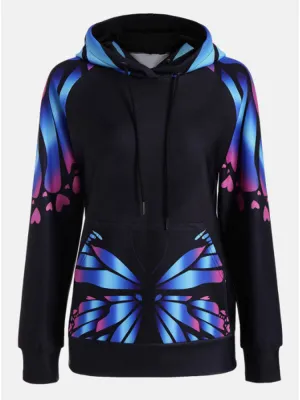 Casual Butterfly Printed Women Hoodies