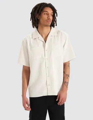 Crepes Cropped Resort Shirt Bone