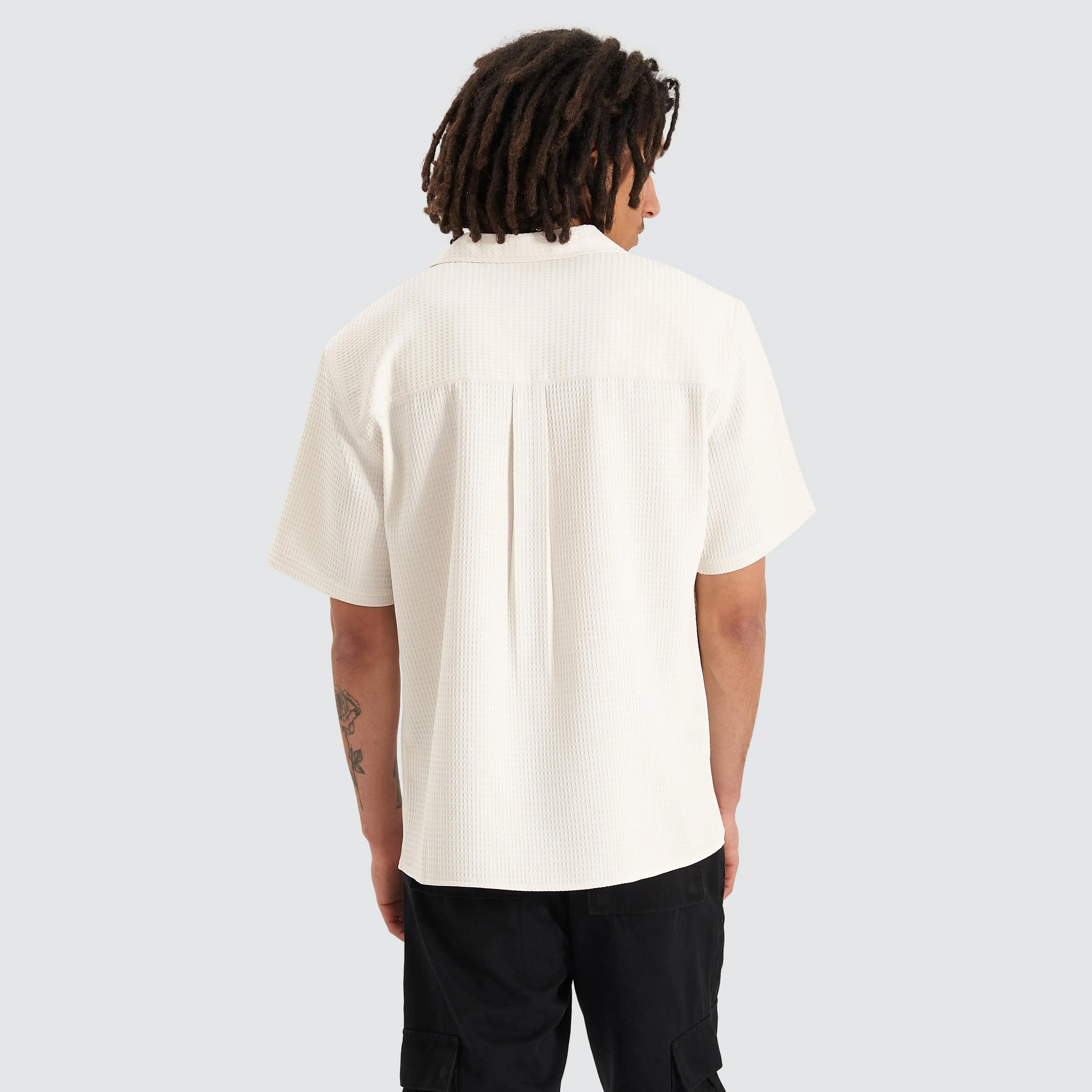 Crepes Cropped Resort Shirt Bone