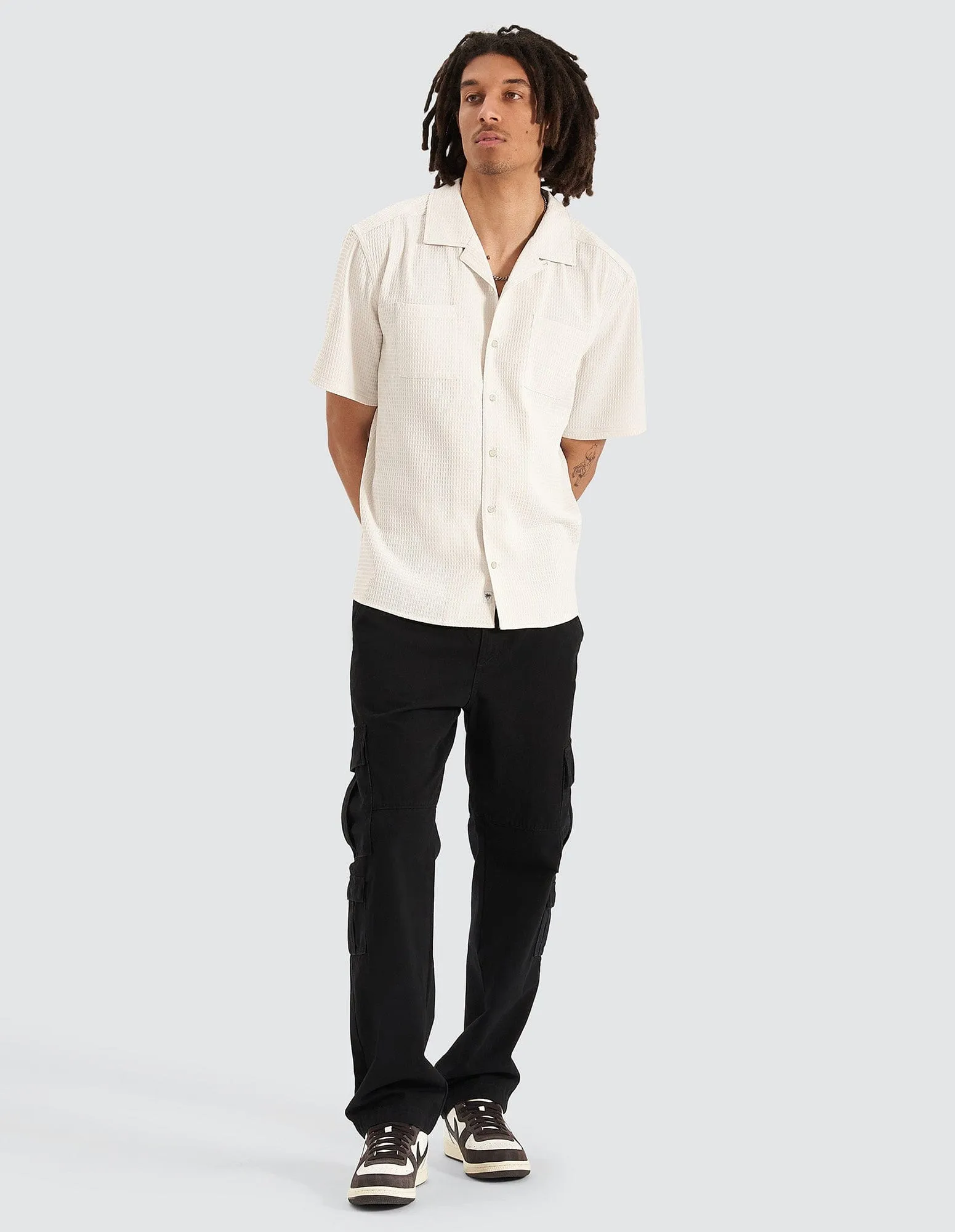 Crepes Cropped Resort Shirt Bone