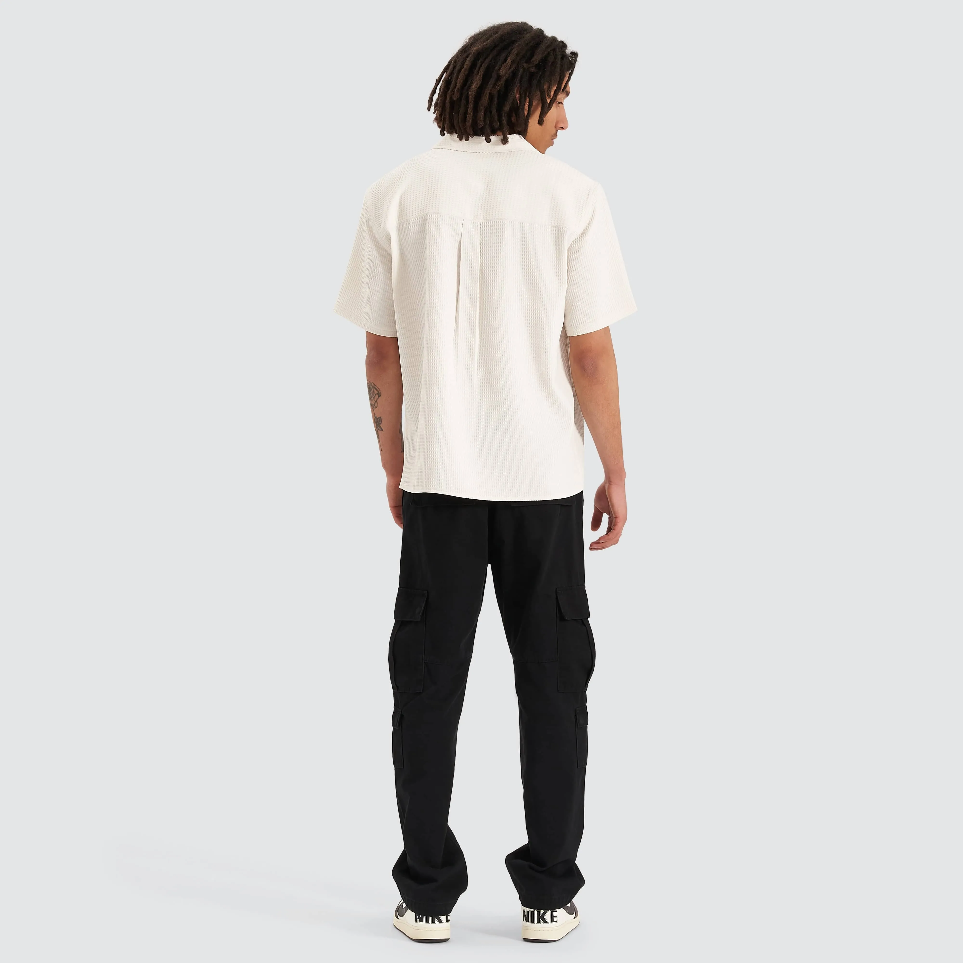 Crepes Cropped Resort Shirt Bone