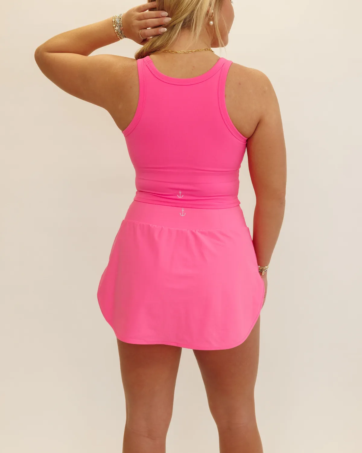 Doll Pink "Taryn" A Line Skirt with Shorts Liner