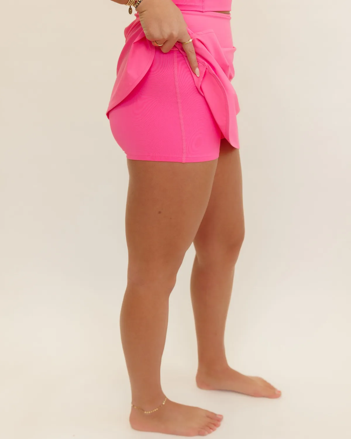Doll Pink "Taryn" A Line Skirt with Shorts Liner