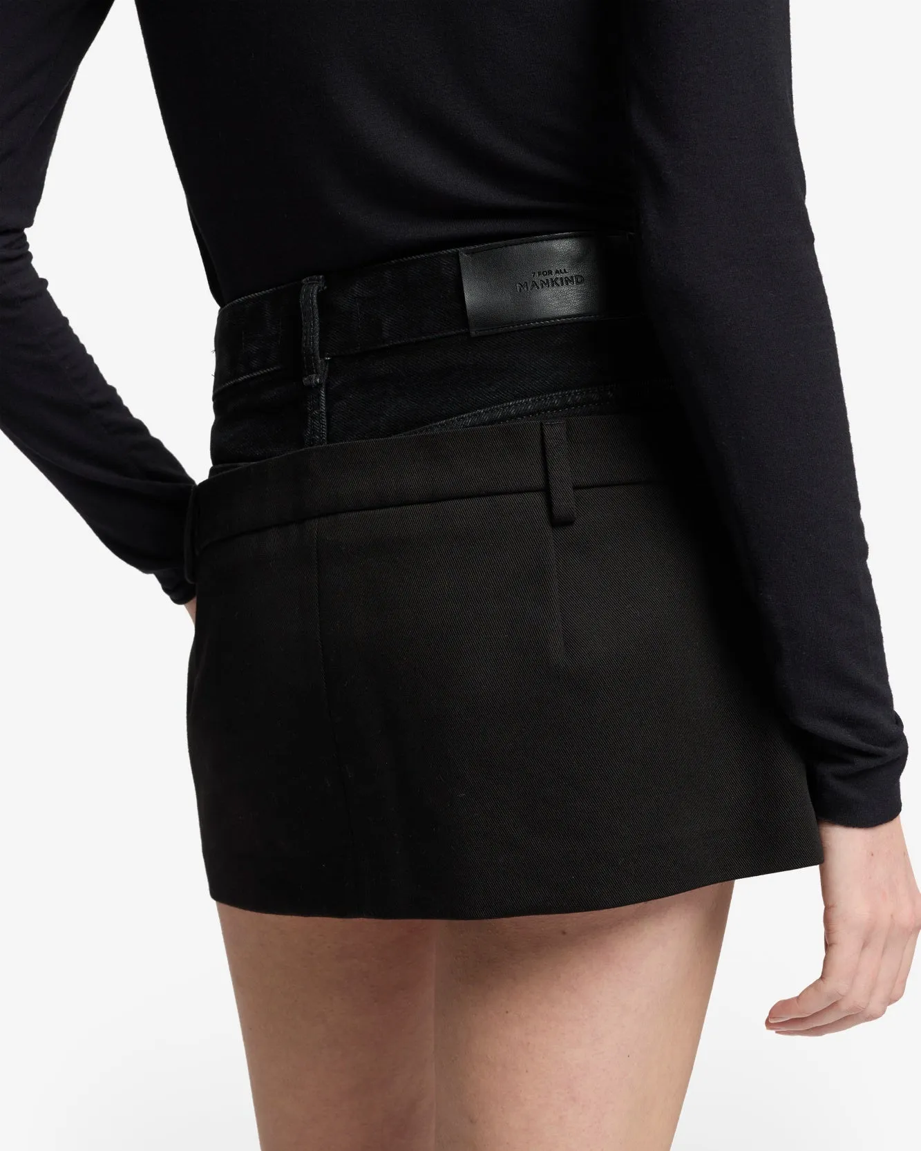 Double Waist Skirt in Black