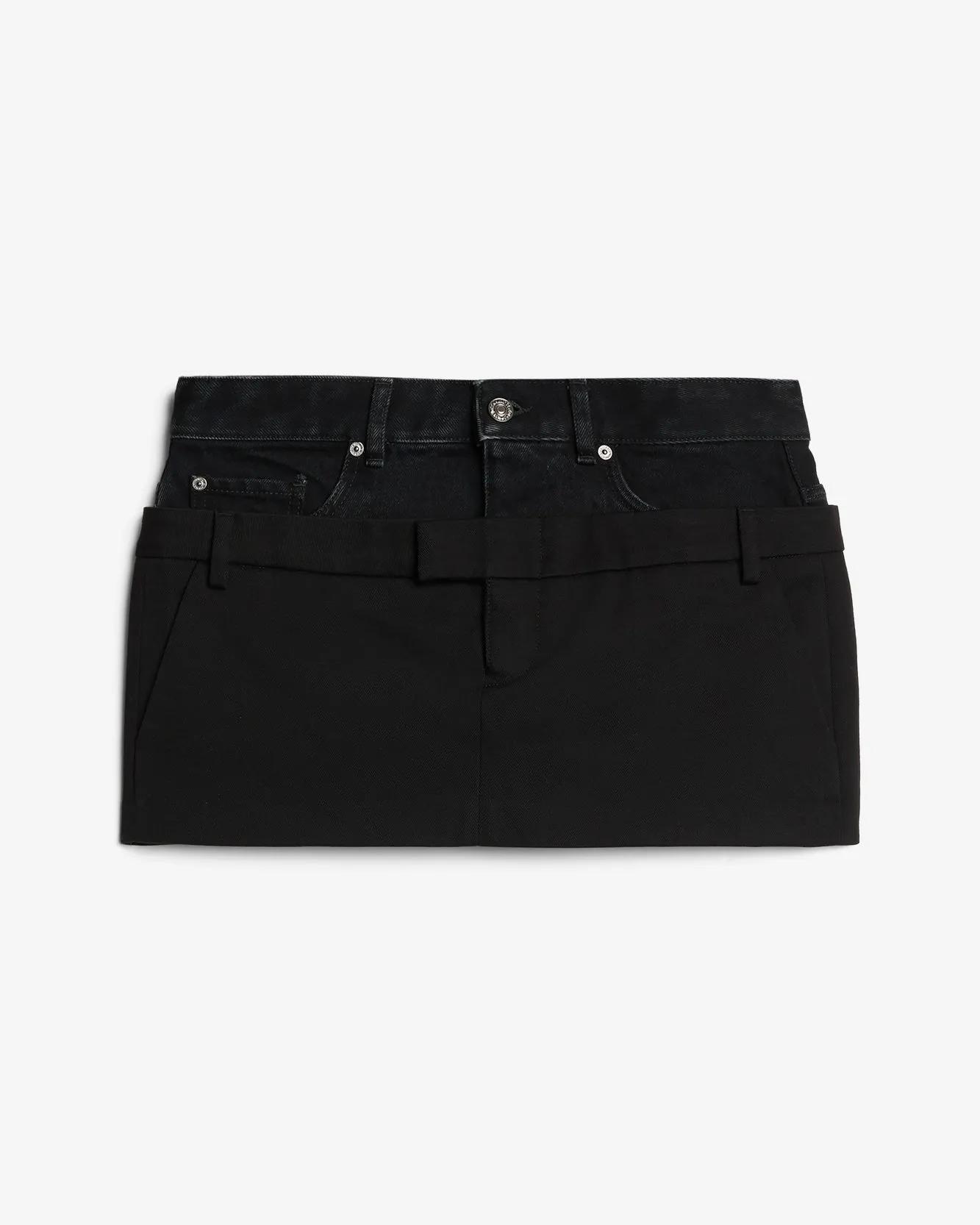 Double Waist Skirt in Black