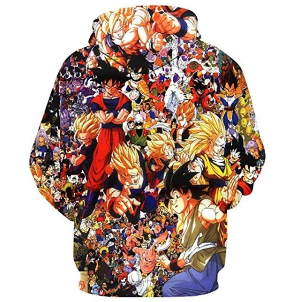 Dragon Ball Z Goku 3D Hoodies Anime Hoodie Unisex 3D Print Fashion Streetwear Hip Hop Punk Hoodies Harajuku Hooded Plus Size