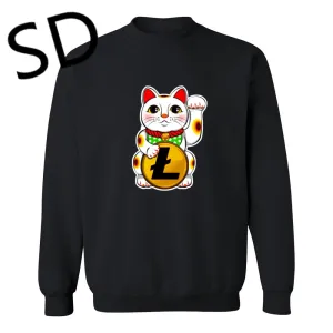 Dropshipping 3D Hoodies Men Litecoin Lucky Cat Maneki Neko Litecoin Sweatshirt Men moletom masculino poleron hombre crypto Tops