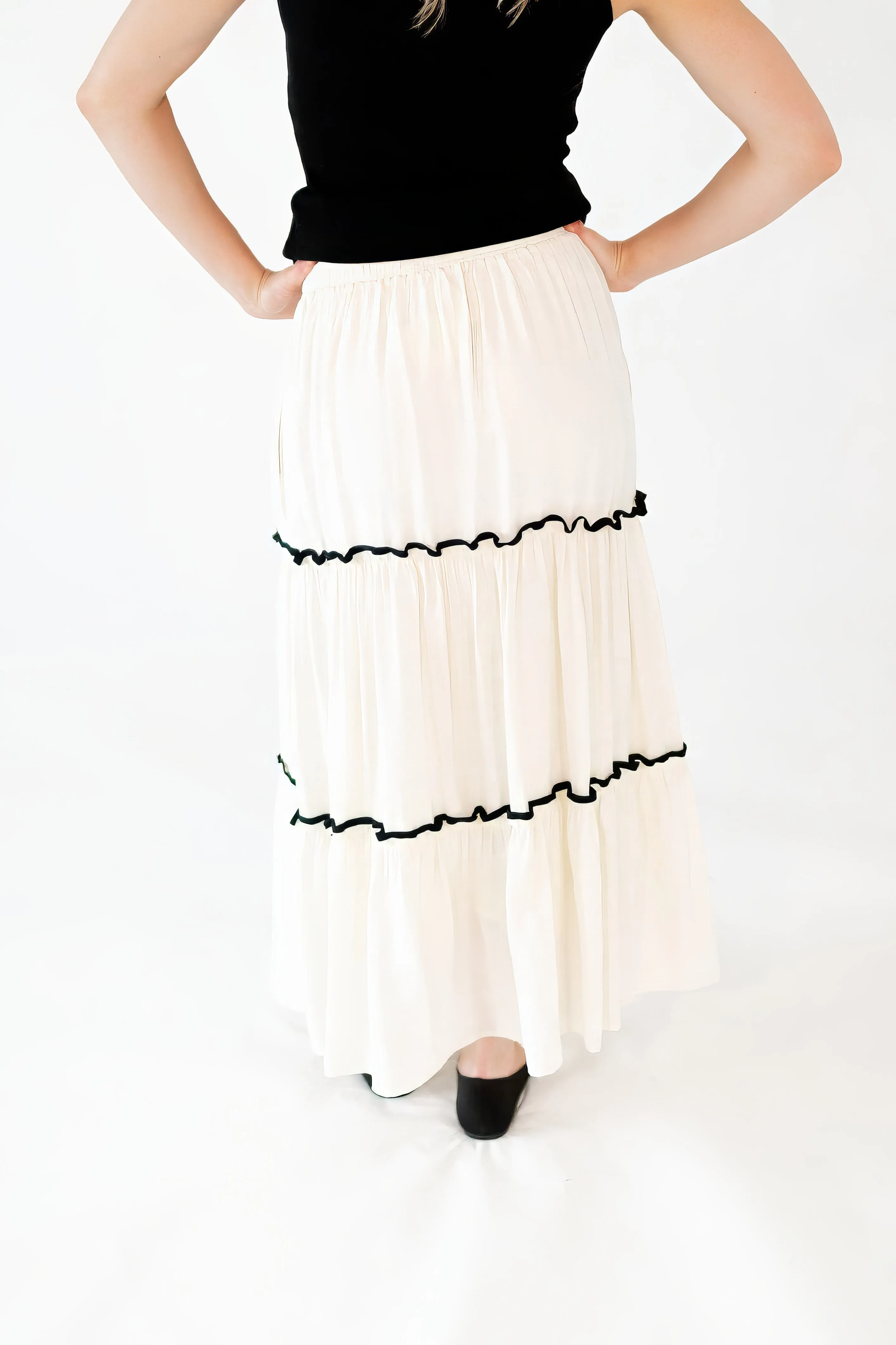 Effy Piped Midi Skirt