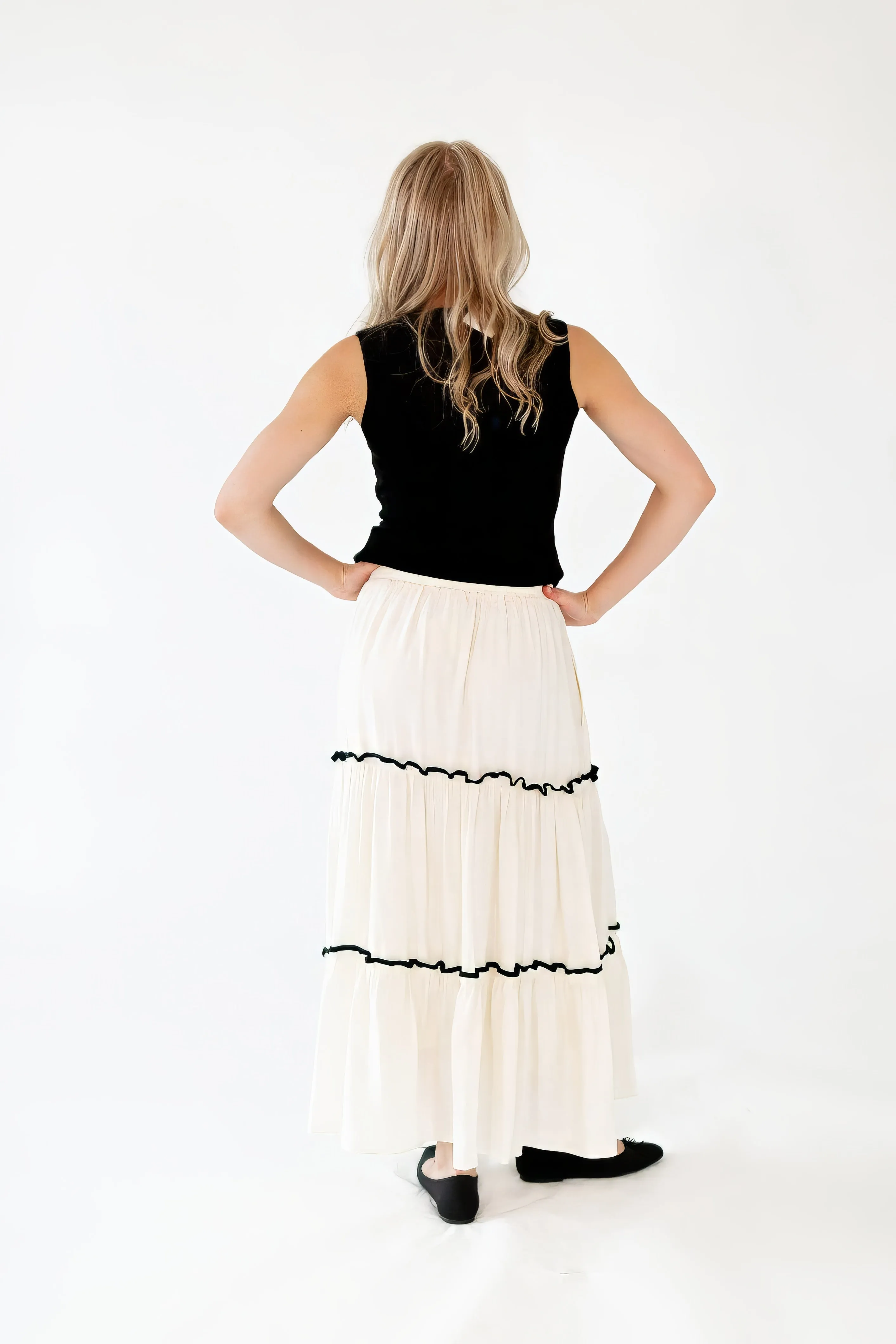 Effy Piped Midi Skirt