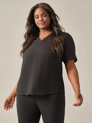 Everyday V-Neck Blouse, Black