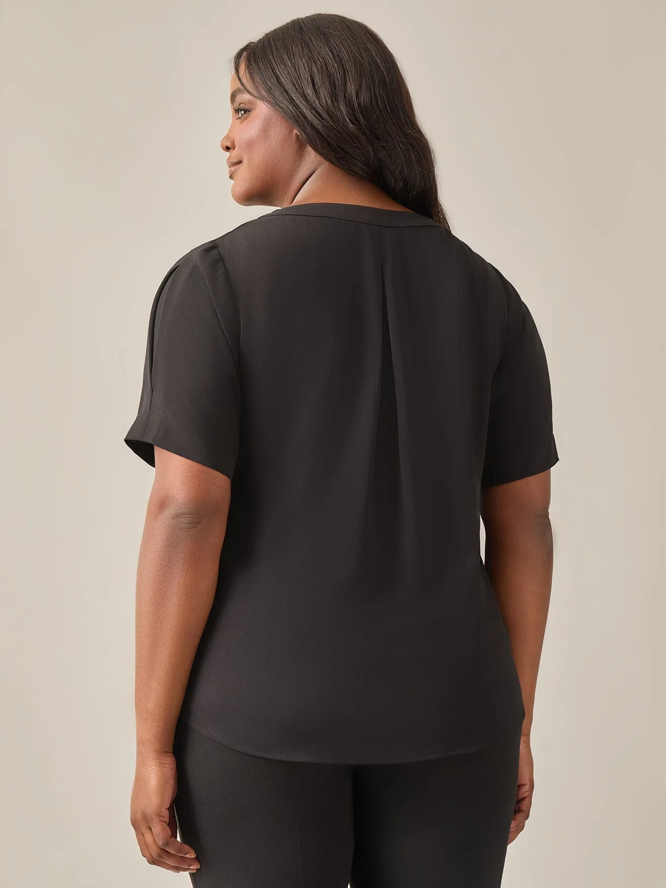 Everyday V-Neck Blouse, Black