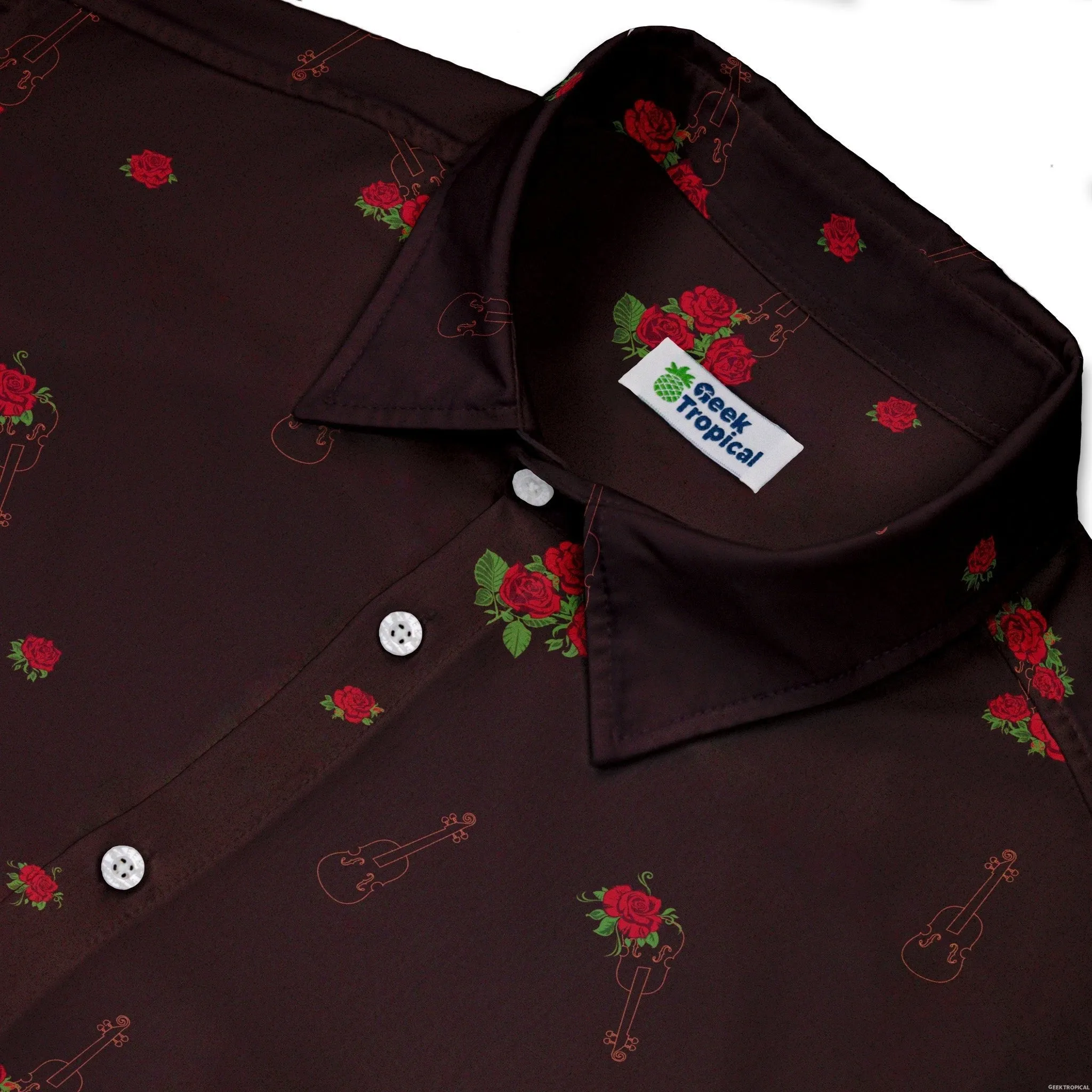 Floral Violin Melody Button Up Shirt