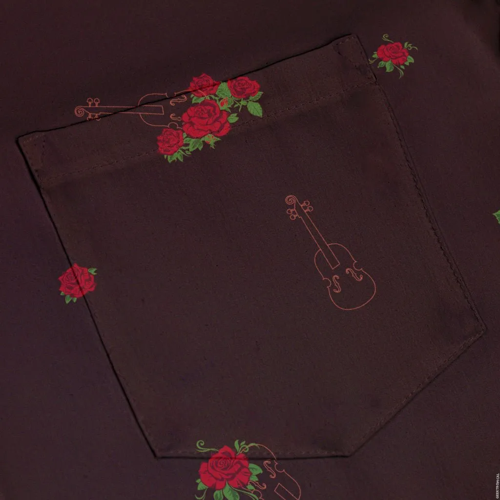 Floral Violin Melody Button Up Shirt