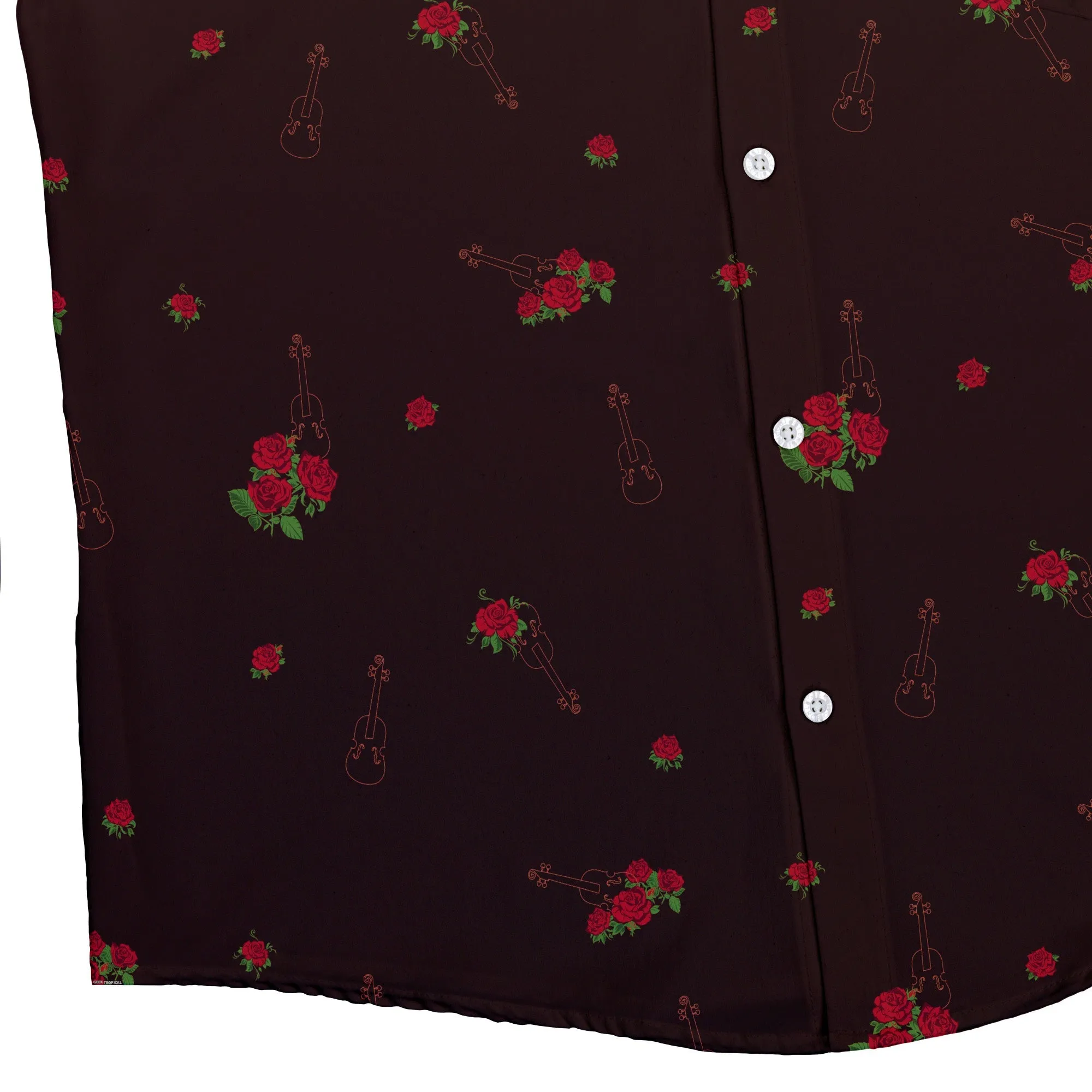 Floral Violin Melody Button Up Shirt