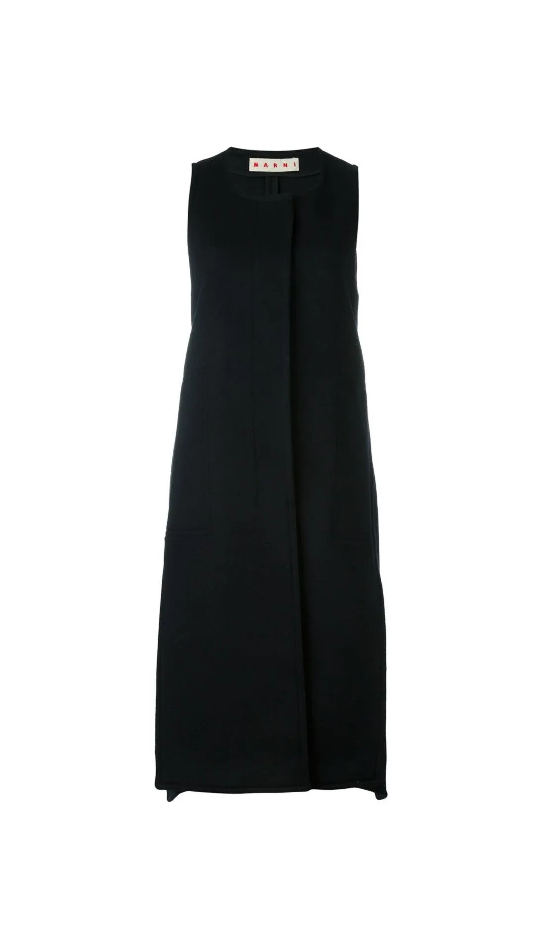 Fluted sleeveless jacket