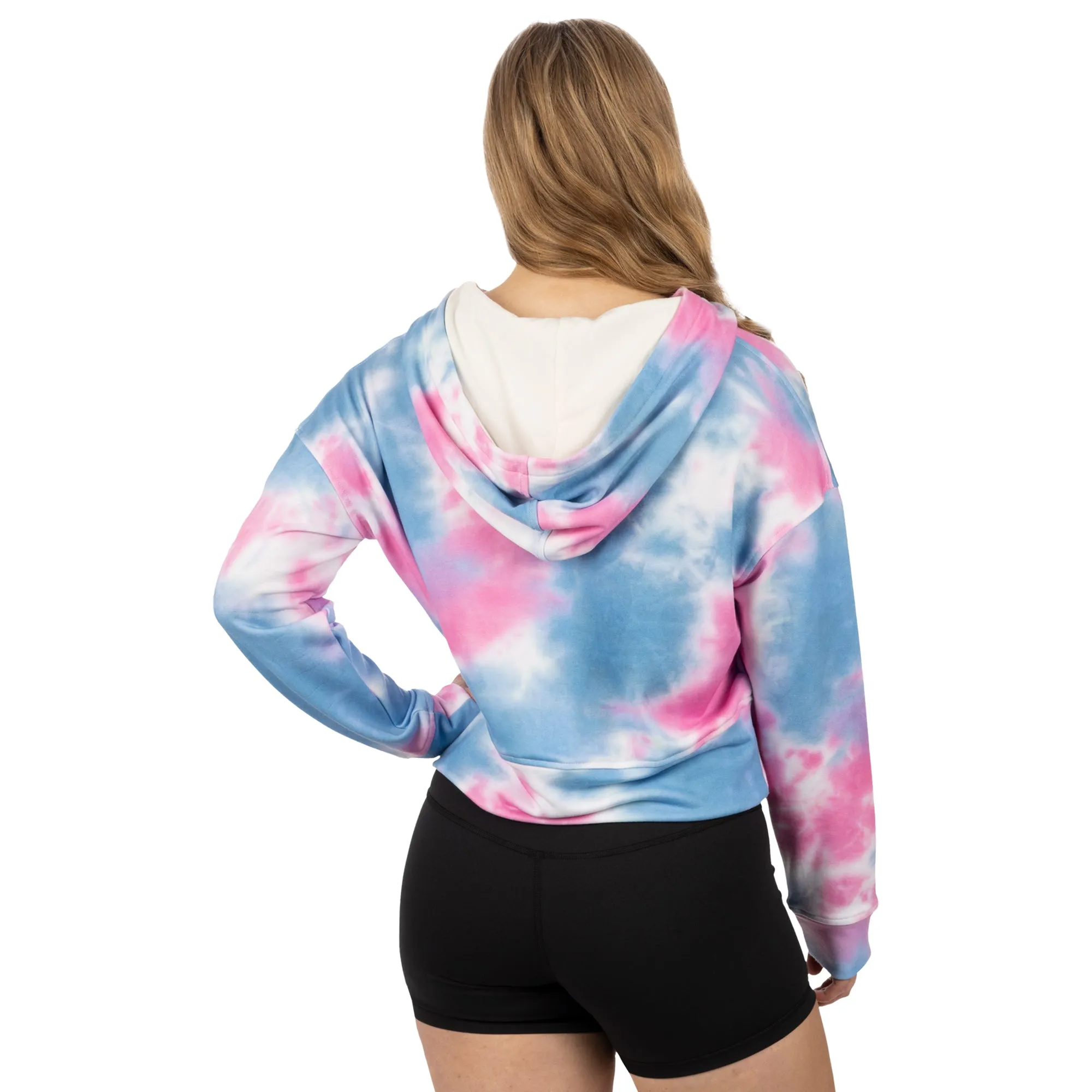 FXR 232253-9441-16 Womens Balance Cropped Pullover Hoodie Pink-Blue Dye - X-Large