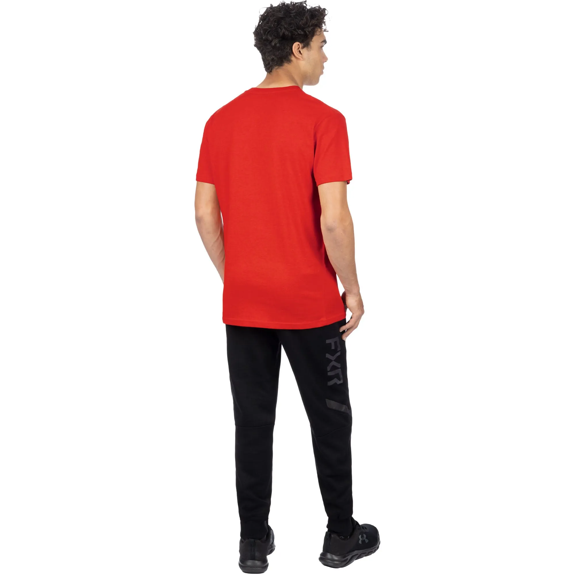FXR  Mens Podium Premium T-Shirt Tee Short Sleeve Cotton Casual Red Heather Black