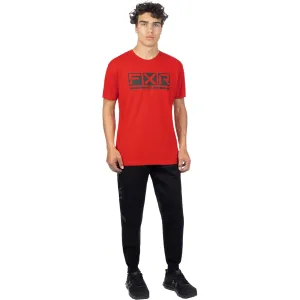 FXR  Mens Podium Premium T-Shirt Tee Short Sleeve Cotton Casual Red Heather Black