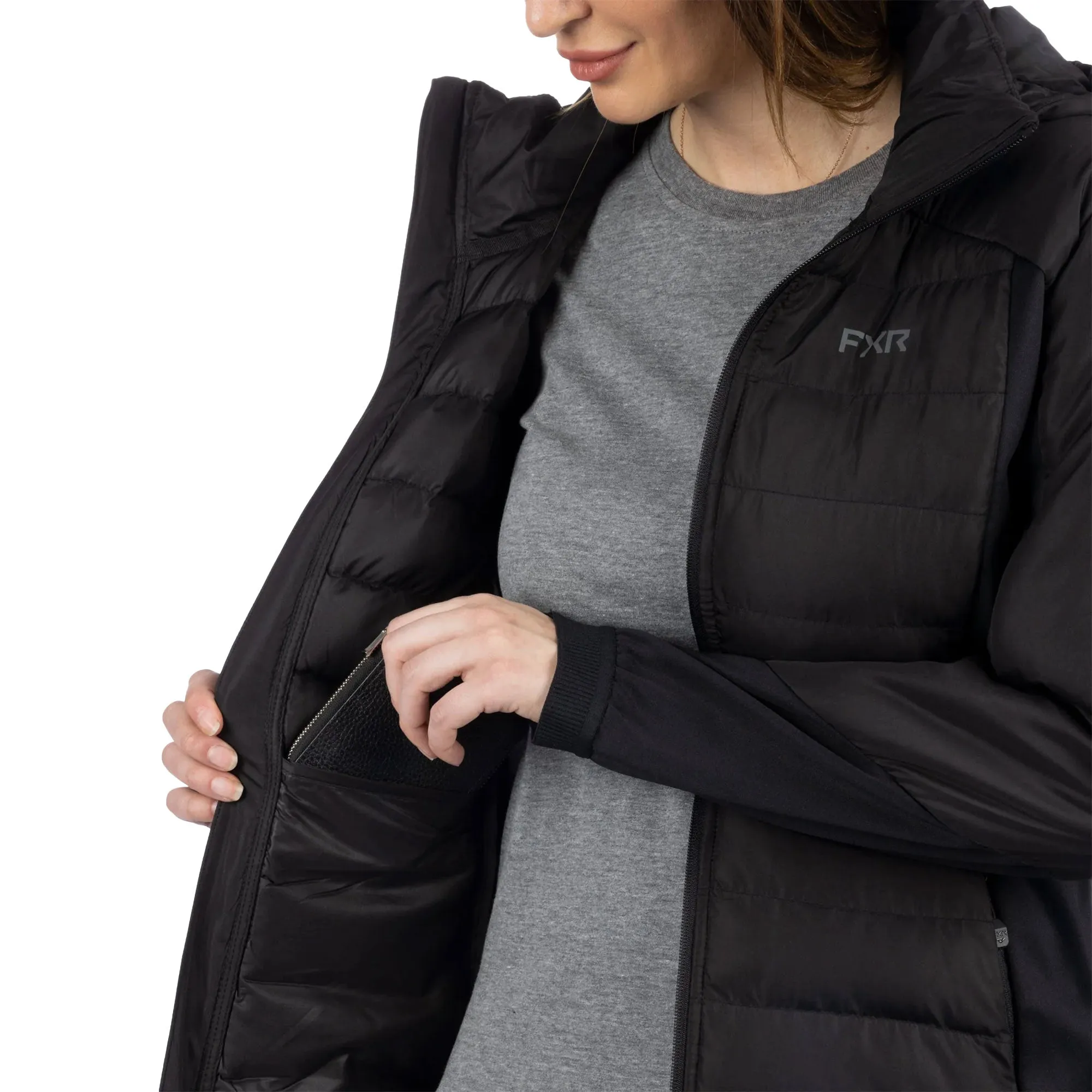 FXR Phoenix Quilted Hoodie Black