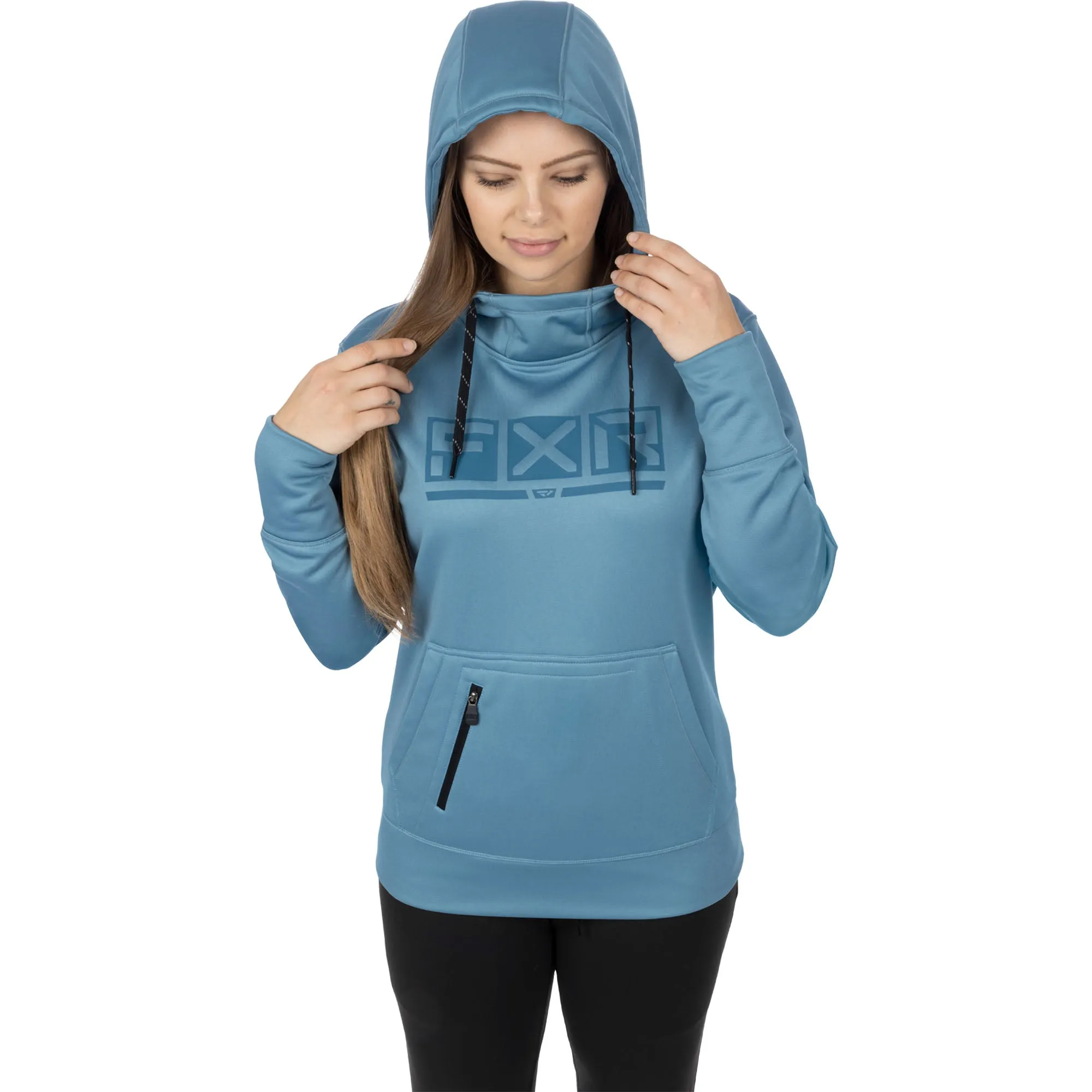 FXR Podium Tech Pullover Hoodie Steel/Dark Steel Blue