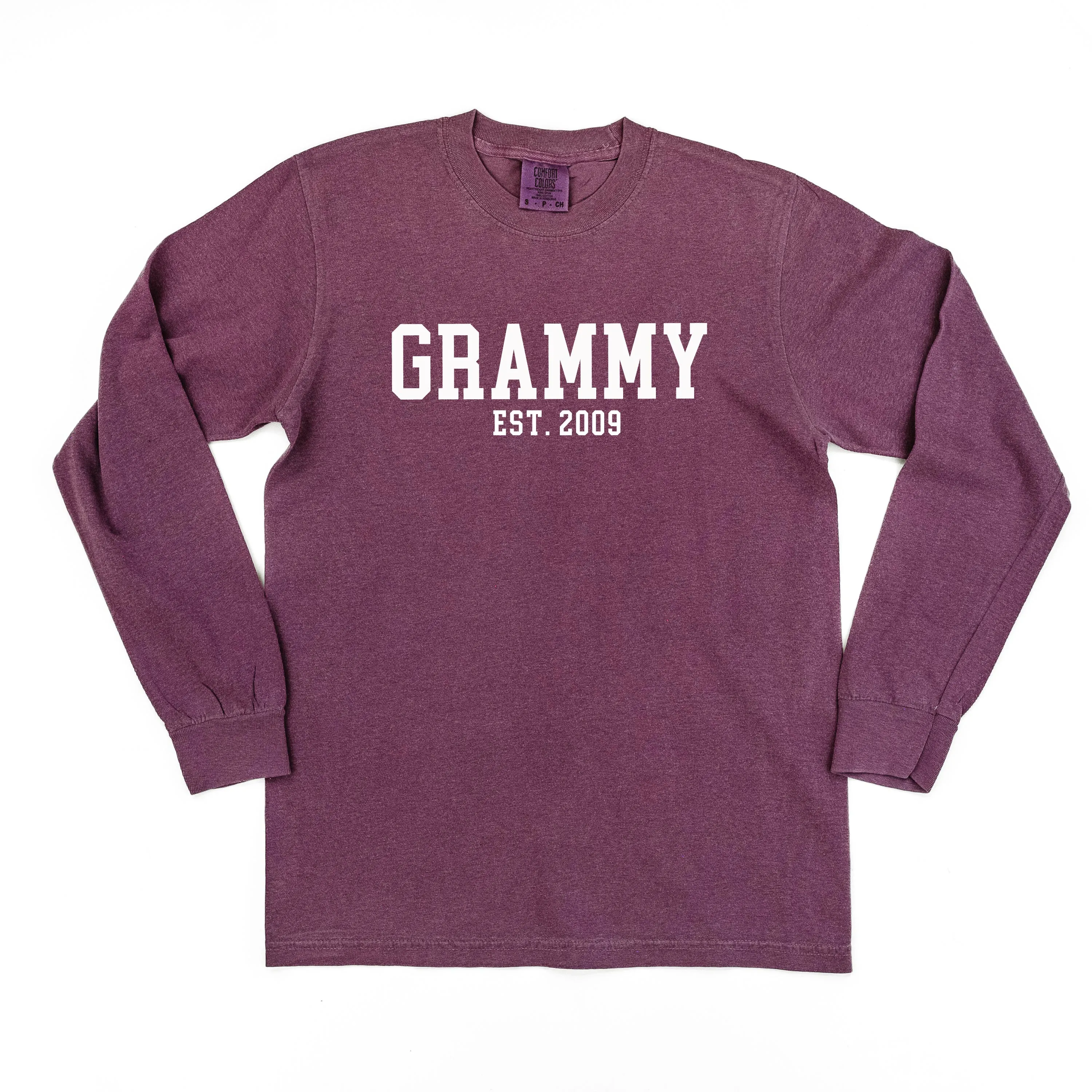 Grammy - EST. (Select Your Year) - LONG SLEEVE COMFORT COLORS TEE
