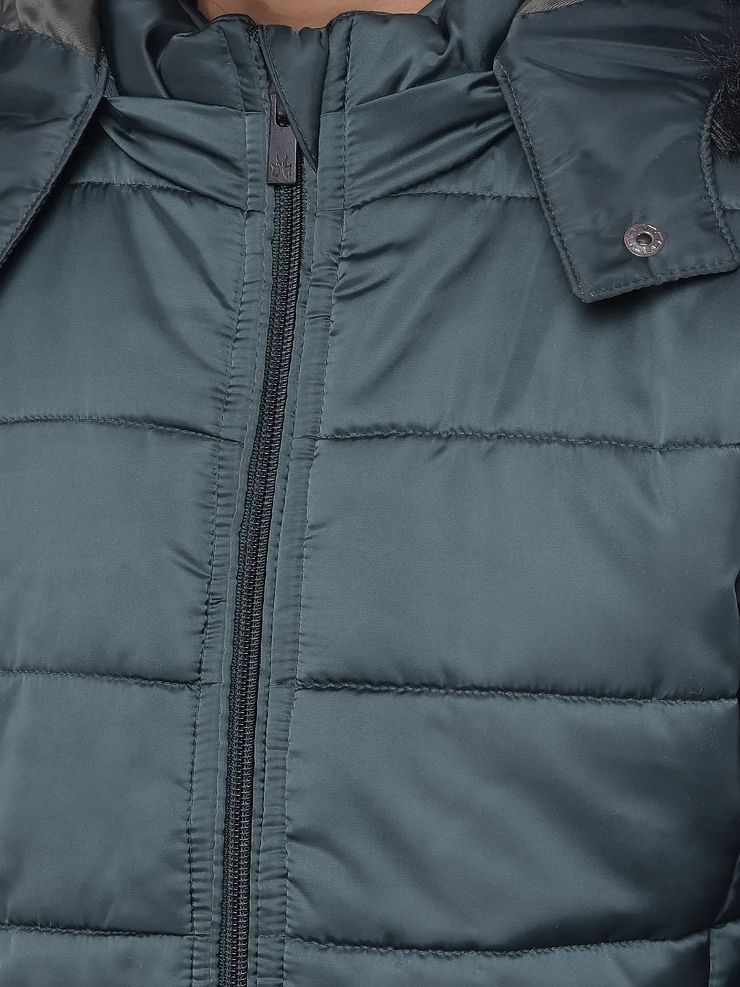 Green Padded Jacket With Hood