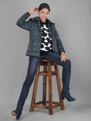 Green Padded Jacket With Hood