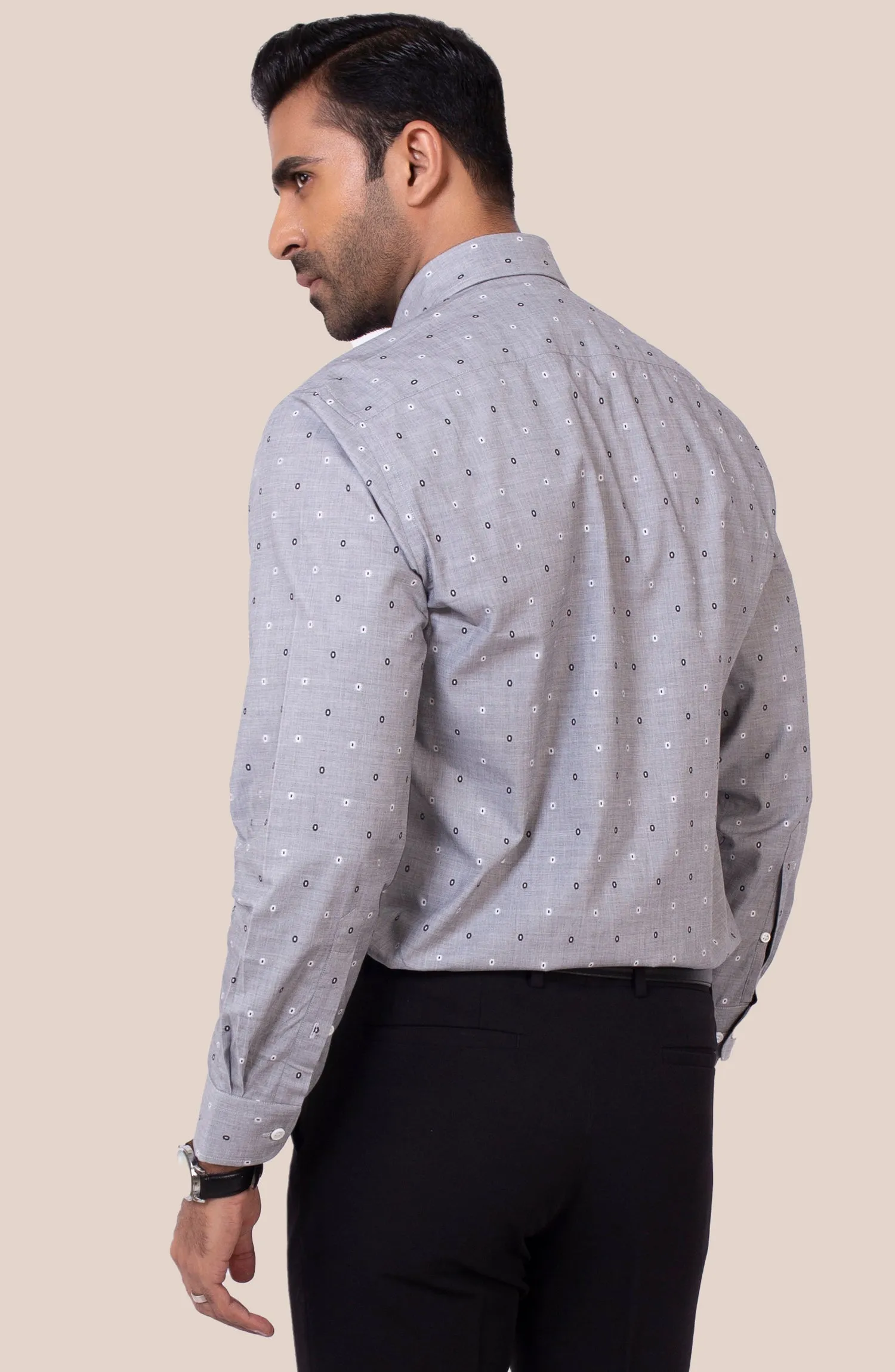 Grey Ovals Dobby Shirt