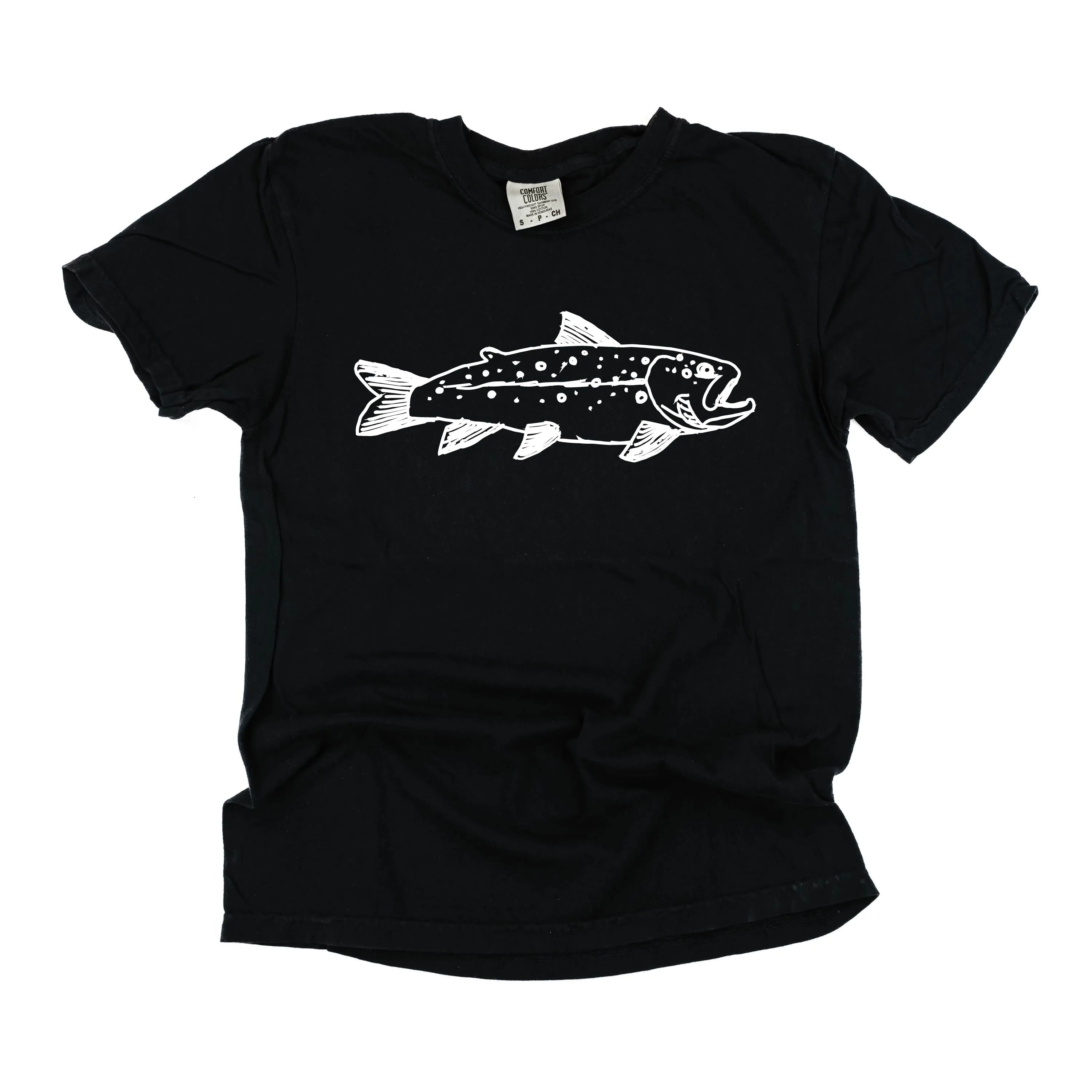 Hand Drawn Brook Trout - SHORT SLEEVE COMFORT COLORS TEE