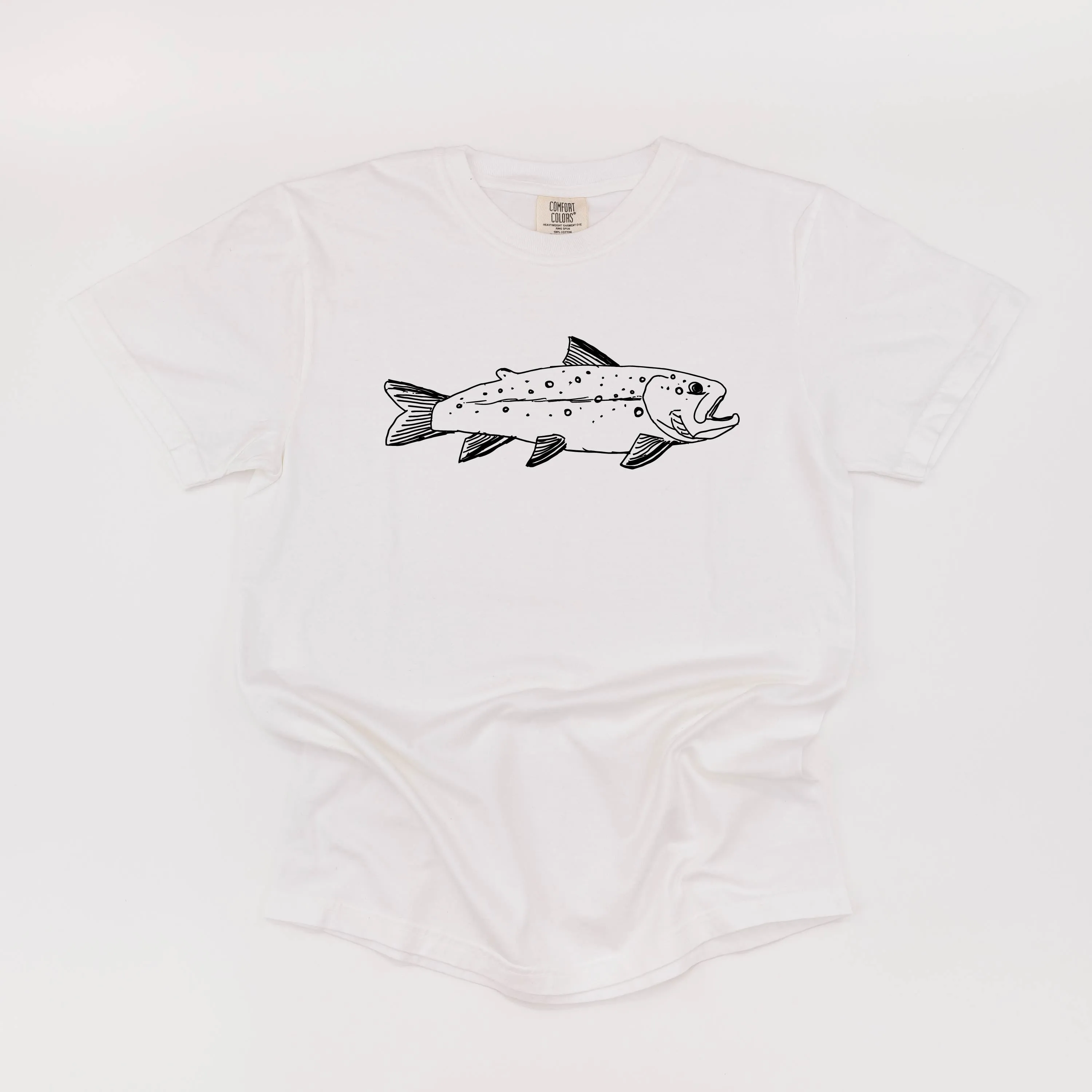 Hand Drawn Brook Trout - SHORT SLEEVE COMFORT COLORS TEE